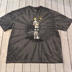 One Piece Sanji Anime T Shirt XL Gray Tie Dye Graphic OXGN Manga Streetwear NWT